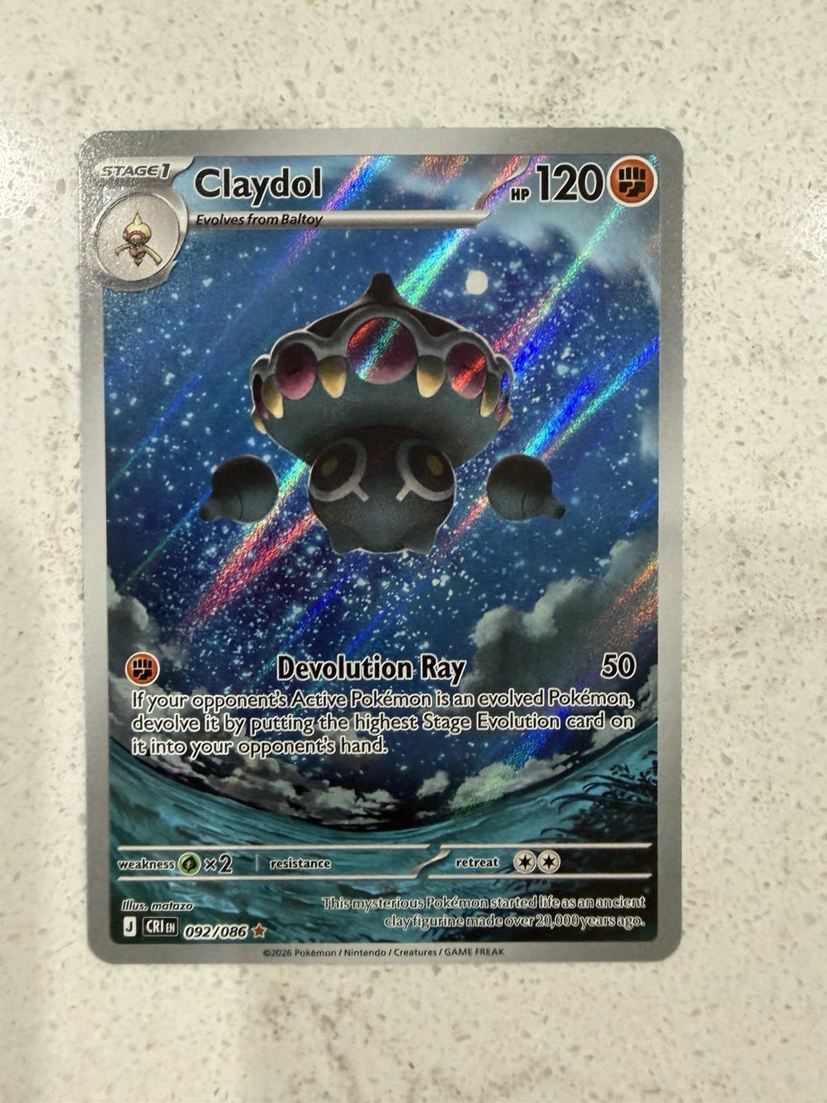Claydol 092/086 – Illustration Rare – Pokémon TCG: Chaos Rising – English NM