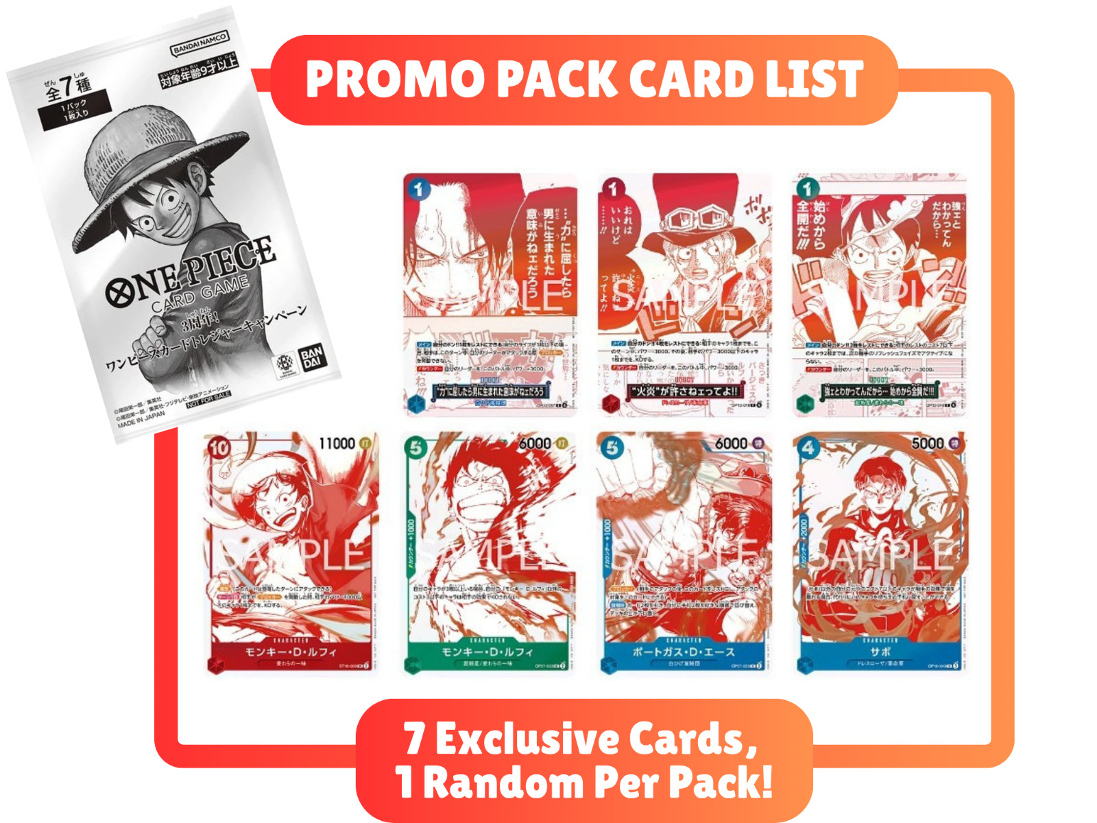 ONE PIECE 3rd Anniversary Treasure Campaign Pack Promo Card Japanese SEALED PACK