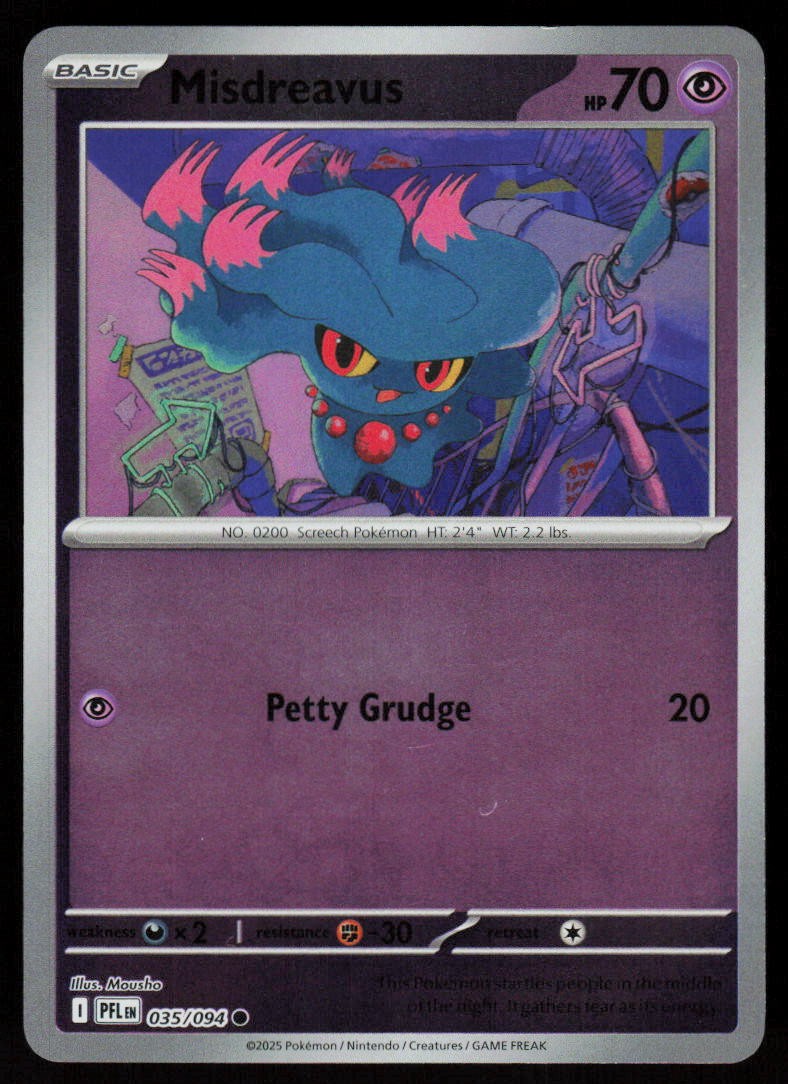 Misdreavus 035/094 Common Phantasmal Flames Pokemon Reverse Holo Near Mint