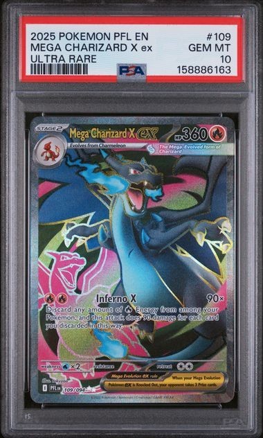 Mega Charizard X ex 109/094 Me02: Phantasmal Flames Holo PSA 10
