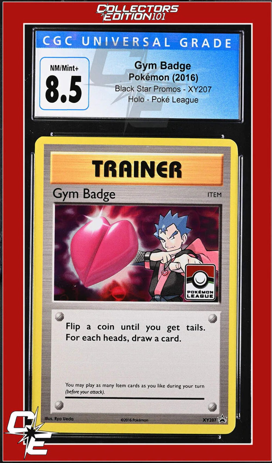 XY Black Star Promo Gym Badge XY207 Pokemon League CGC 8.5