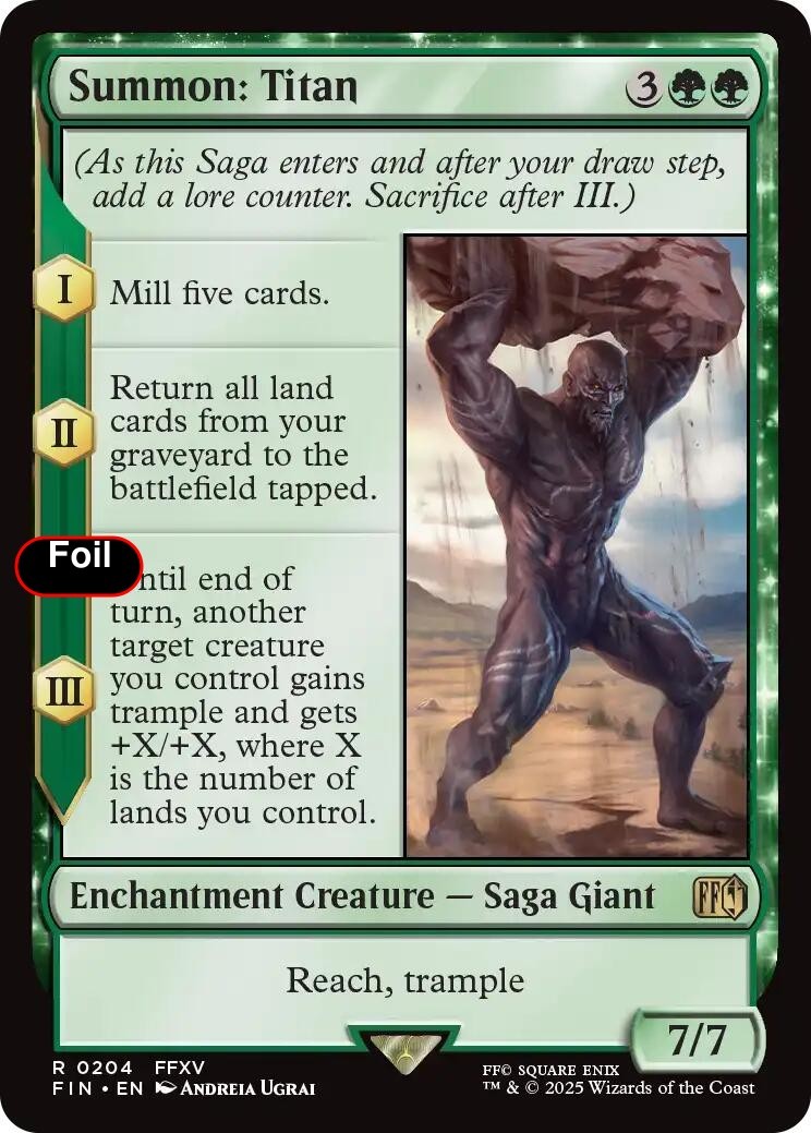 Foil Summon: Titan – 204 – NM – FINAL FANTASY