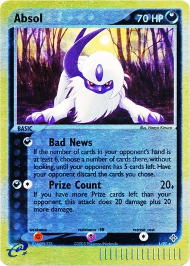 1x Absol – 1/97 – Holo Rare – Reverse Holo Heavily Played Pokemon EX – Dragon