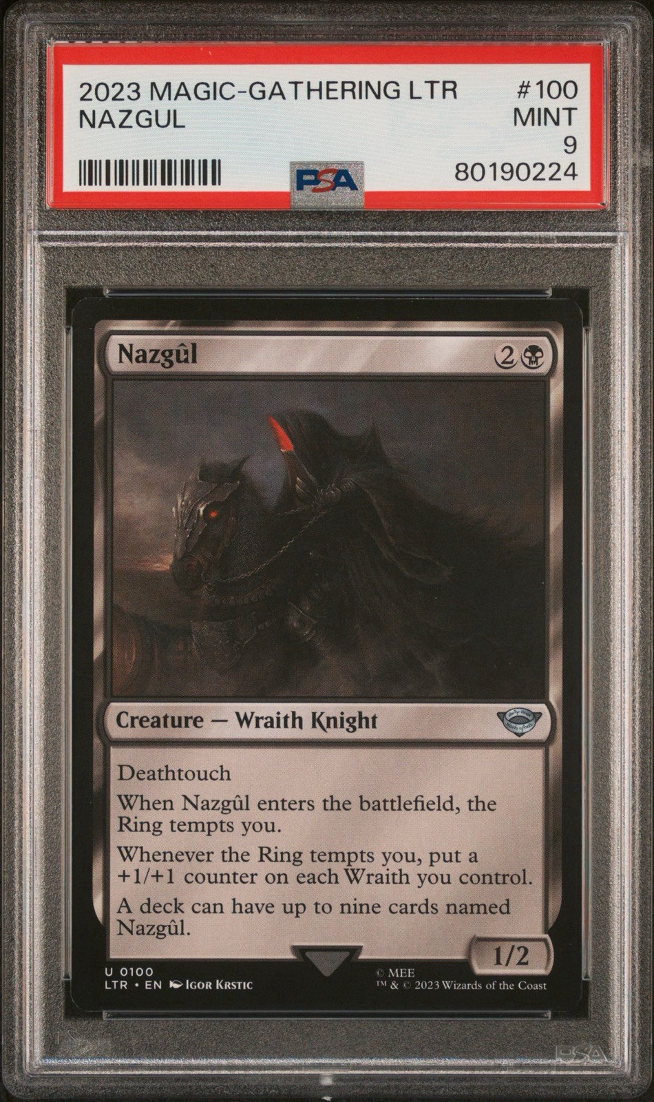 PSA 9 2023 MTG Lord of the Rings Nazgul LTR #100