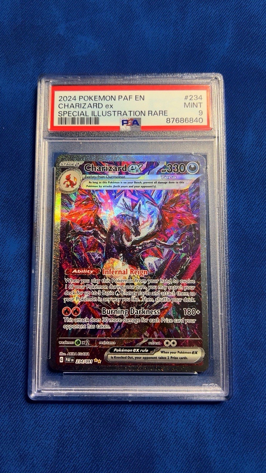 Charizard ex 234/091 SV: Paldean Fates SIR Special Illustration Holo EN PSA 9
