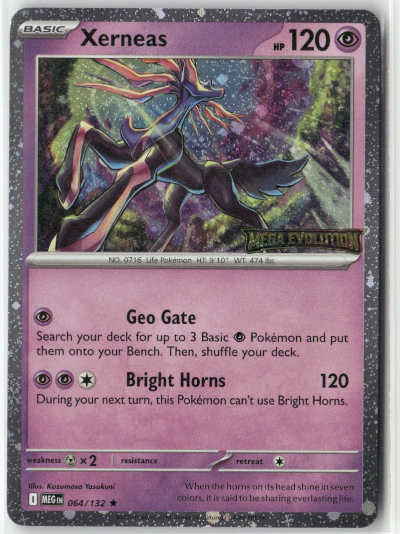 Xerneas (Mega Evolution Stamped) 064/132 Holo Promo Pokemon NM