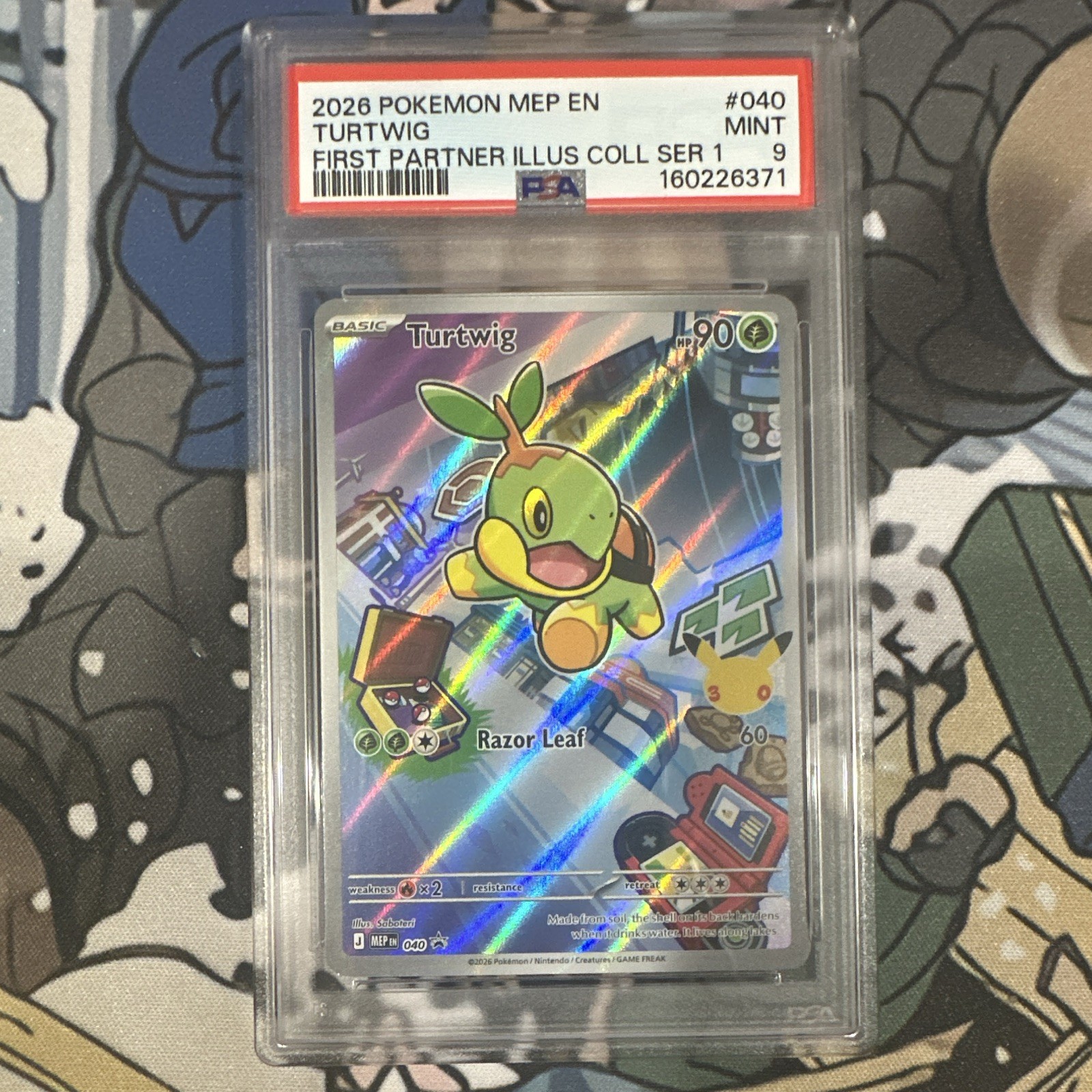 POKEMON TURTWIG 2026 ME BLACK STAR PROMO #040 FIRST PARTNER ILLUS COLL PSA 9