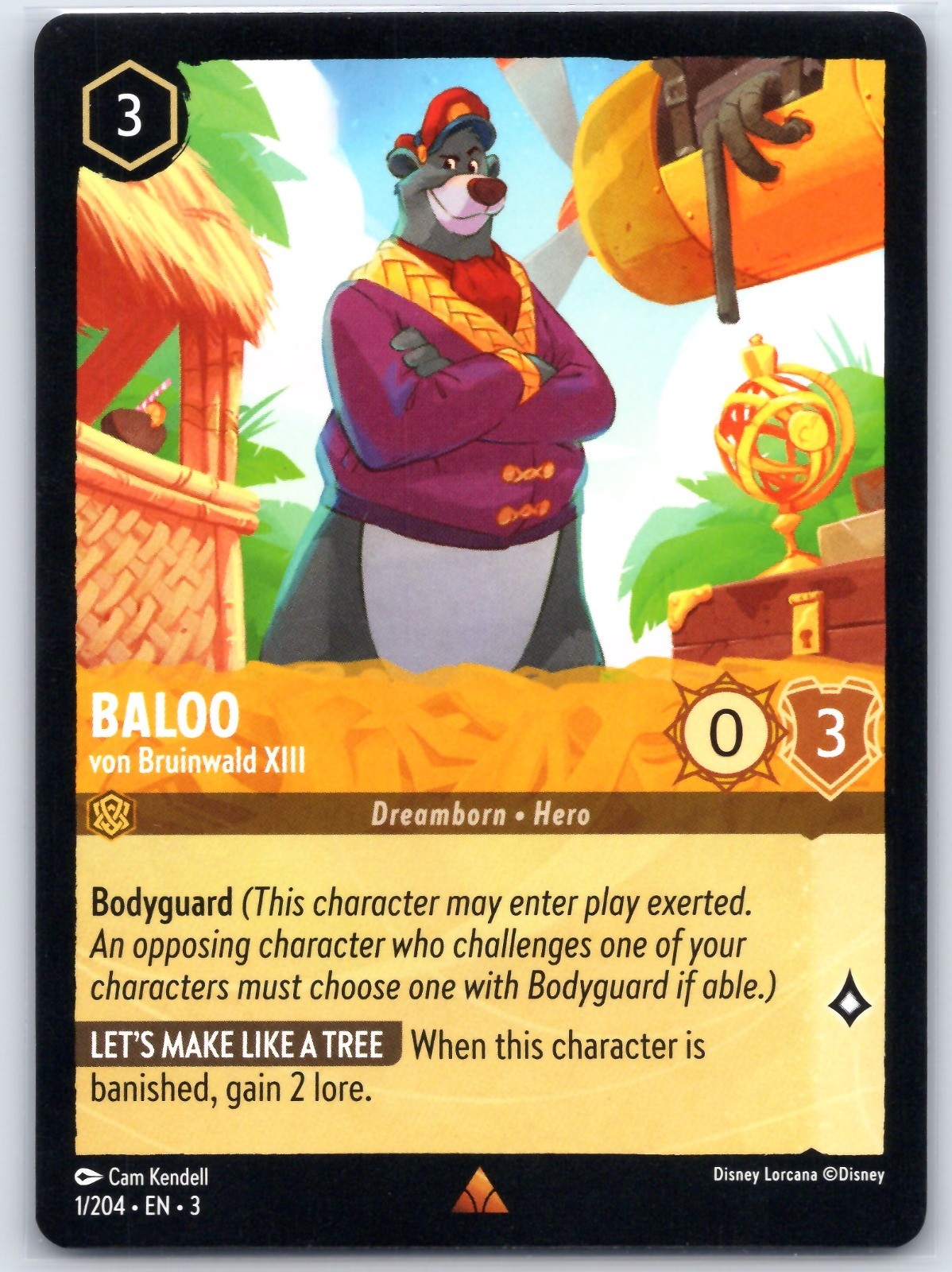 Disney Lorcana Baloo von Bruinwald XIII Rare Into the Inklands 1/204 NM