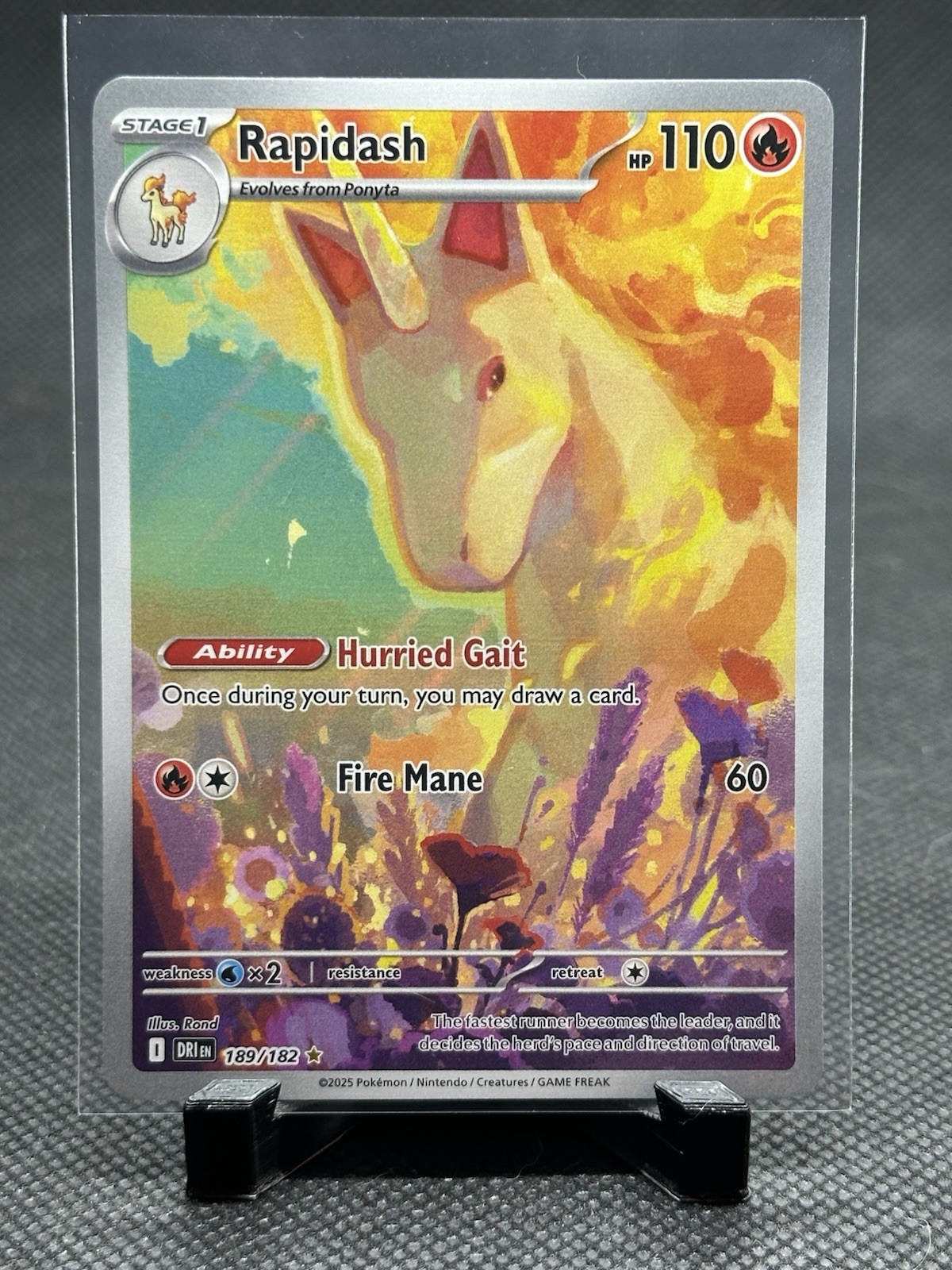 Rapidash 189/182 Sv10 Destined Rivals Illus Rare Holo Eng 110HP