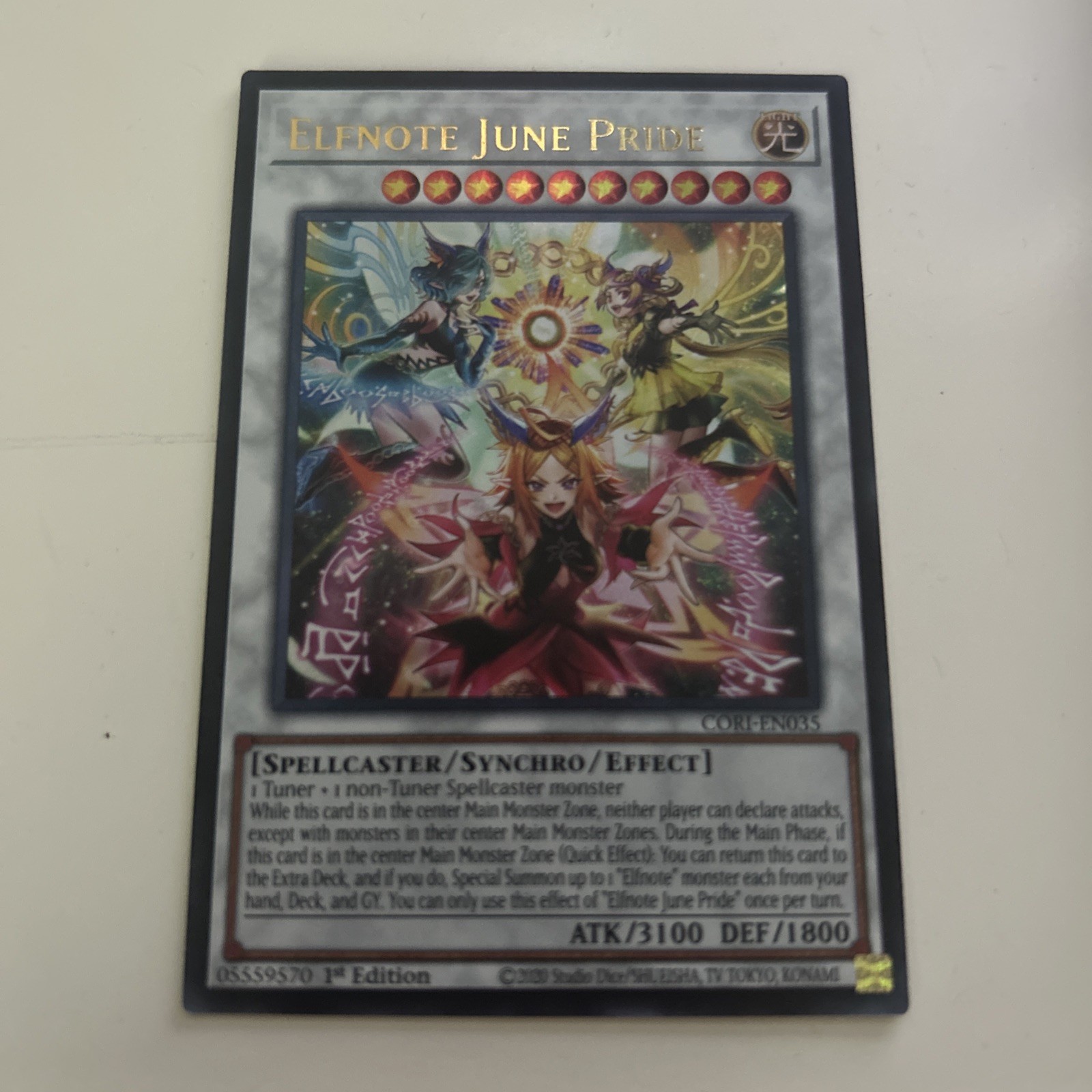 Yugioh! 1x Elfnote June Pride CORI-EN035 Ultra Rare 1st Ed NM