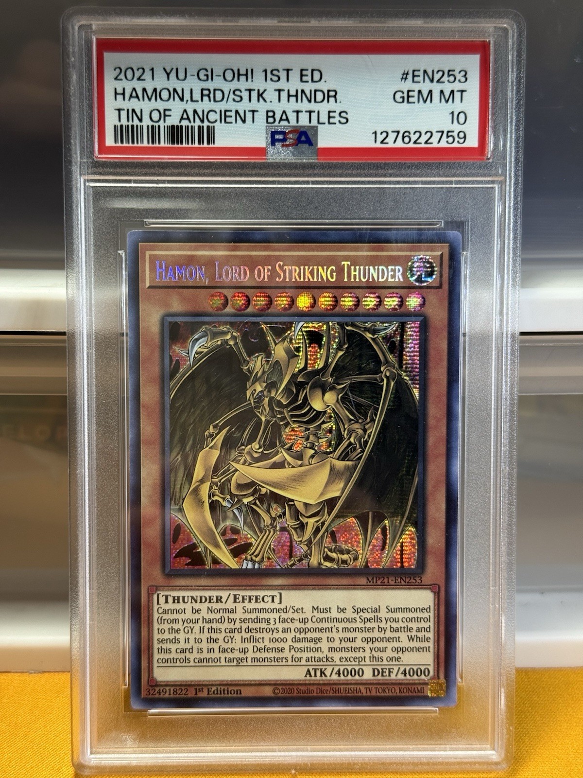 Yu-Gi-Oh! TCG Hamon Lord of Striking Thunder MP21-EN253 1st Ed Prismatic PSA 10