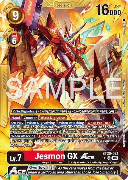 Jesmon GX ACE Gold Foil – BT20-021 NM – Digimon TCG