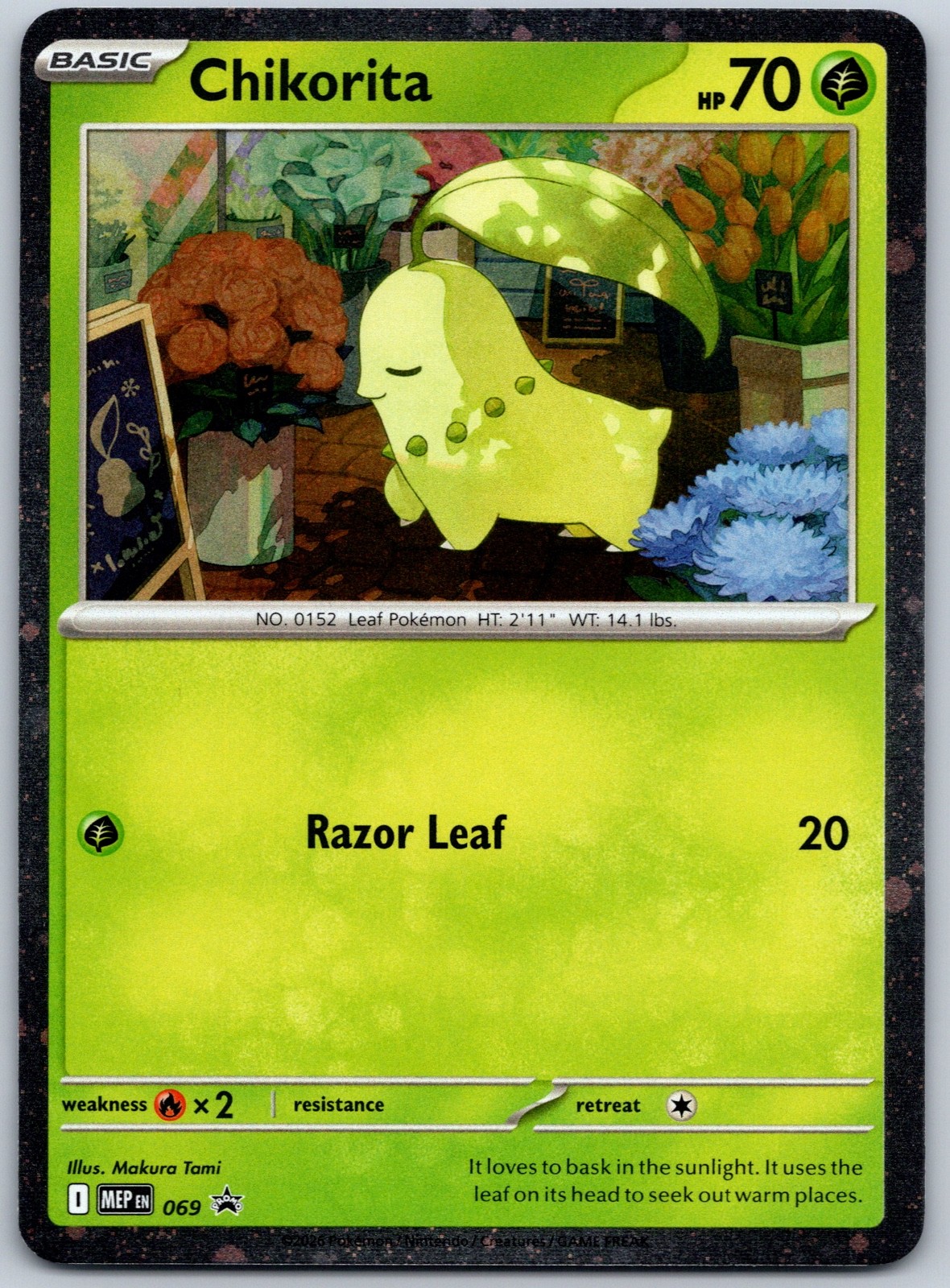 Chikorita (Cosmos Holo) Promo Makura Tami ME: Mega Evolution Promo 069 NM