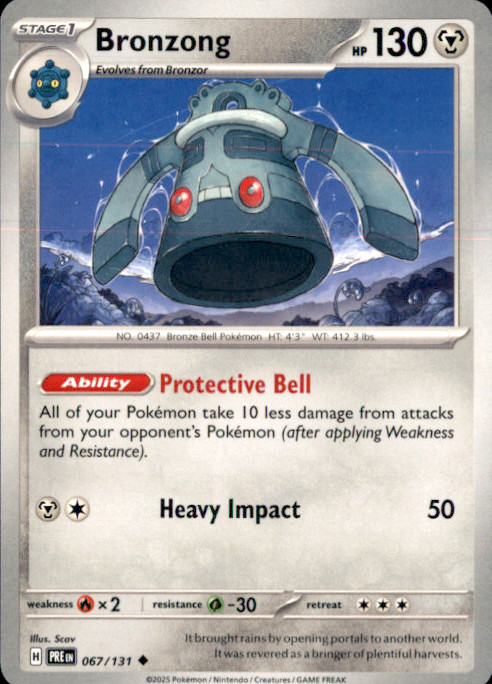 Bronzong Uncommon SV: Prismatic Evolutions 067/131 NM Scav 2025