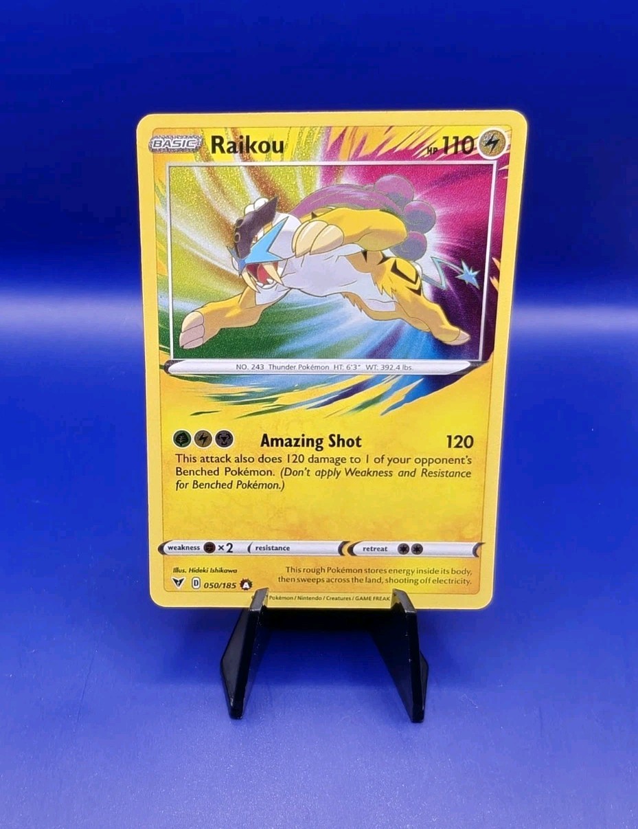 Raikou 050/185 Amazing Rare SWSH Vivid Voltage Pokemon Card TCG Nintendo 2020 NM