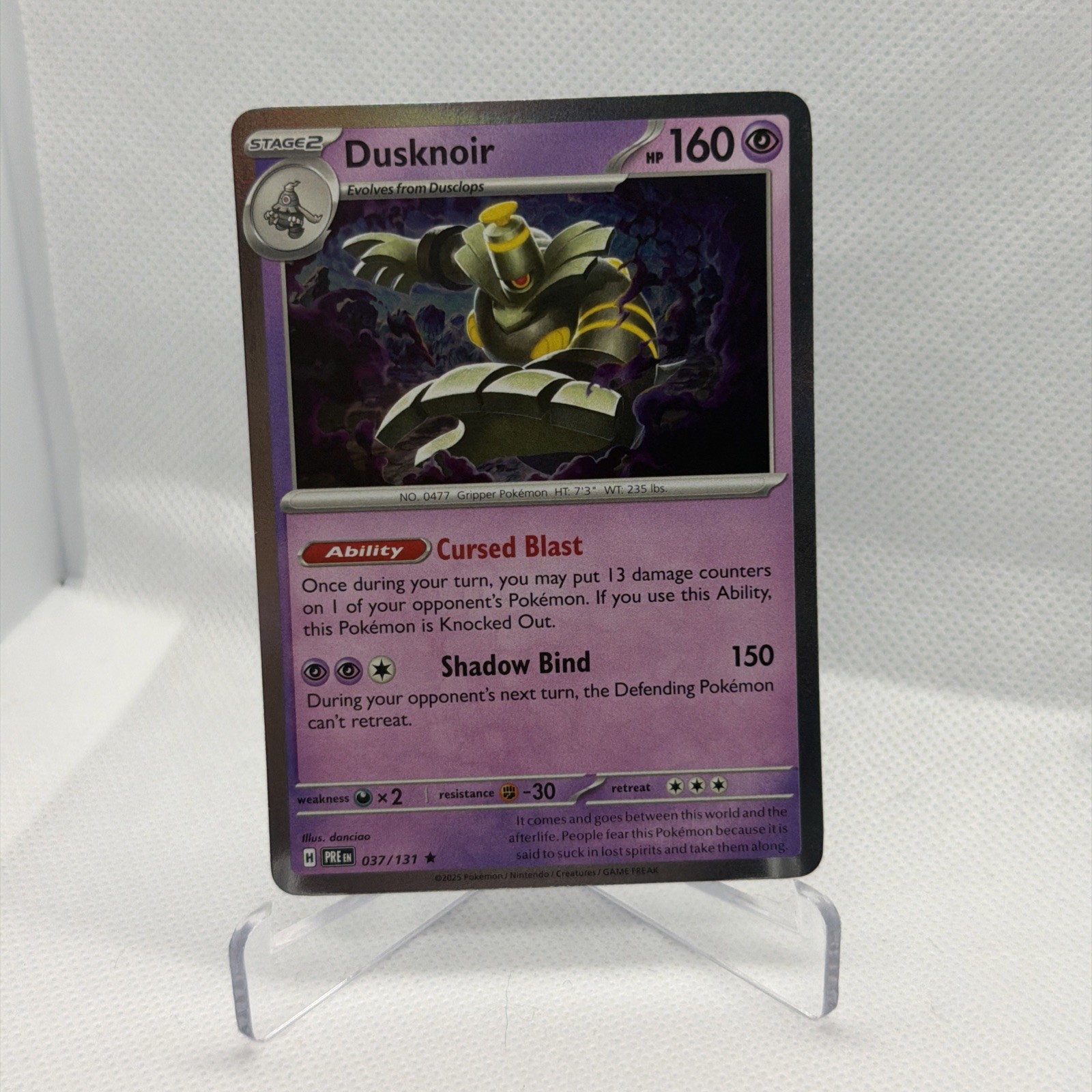 Pokémon Prismatic Evolutions Dusknoir 037/131 Holo Rare NM/Mint