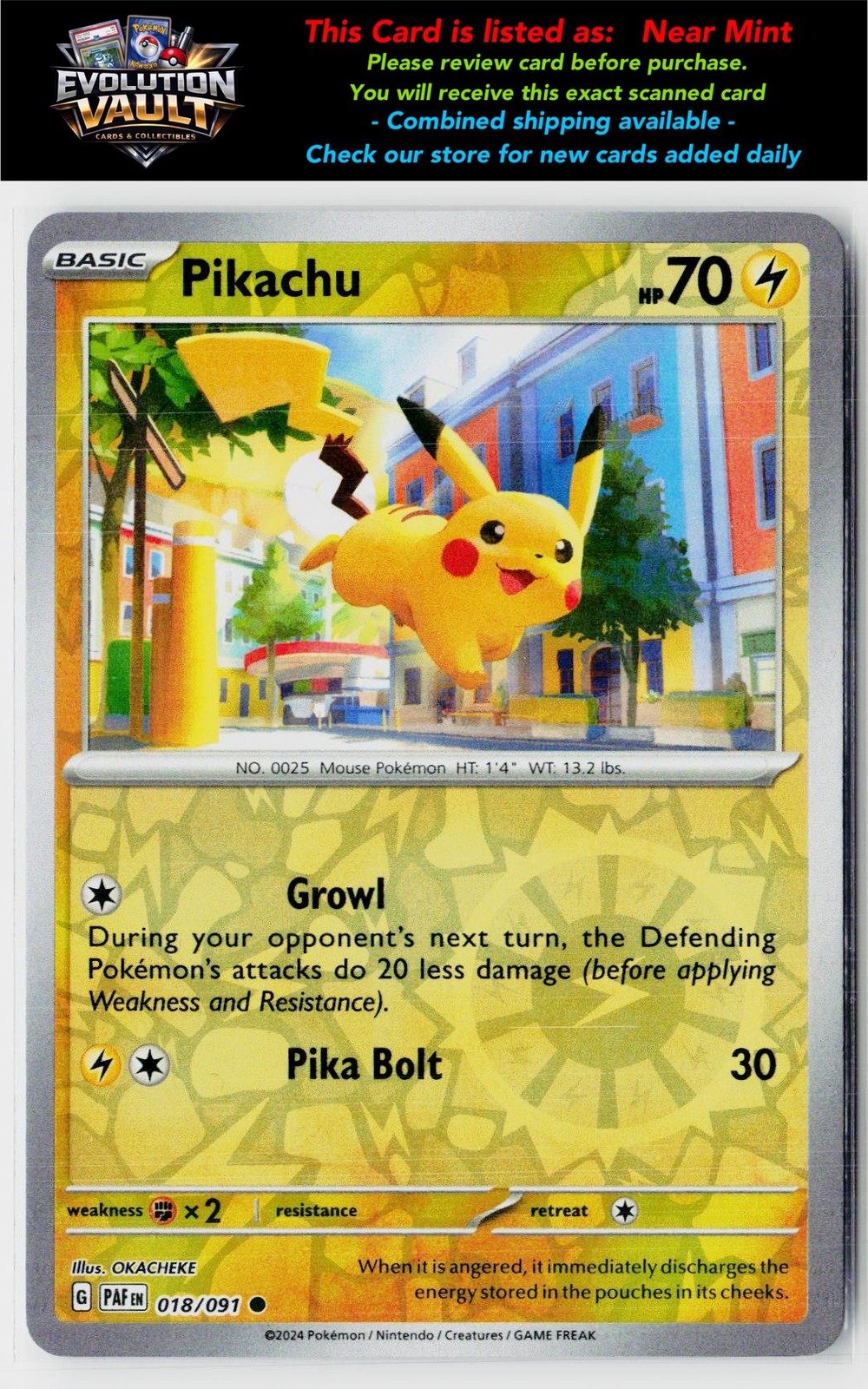 SV: Paldean Fates #018/091 Pikachu