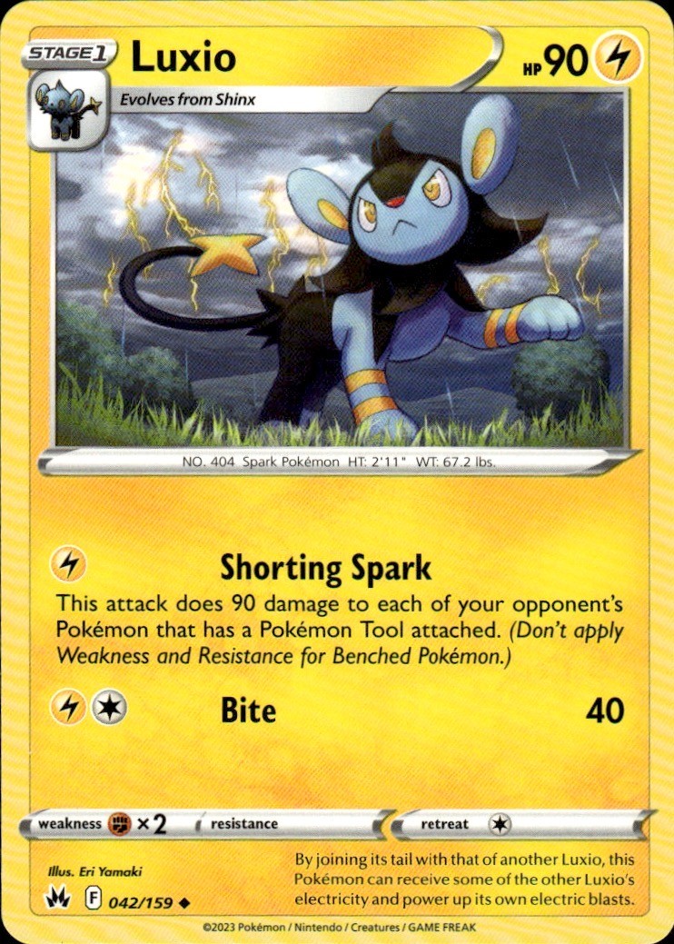 Luxio 042/159 Crown Zenith UC NM Eri Yamaki Pokemon