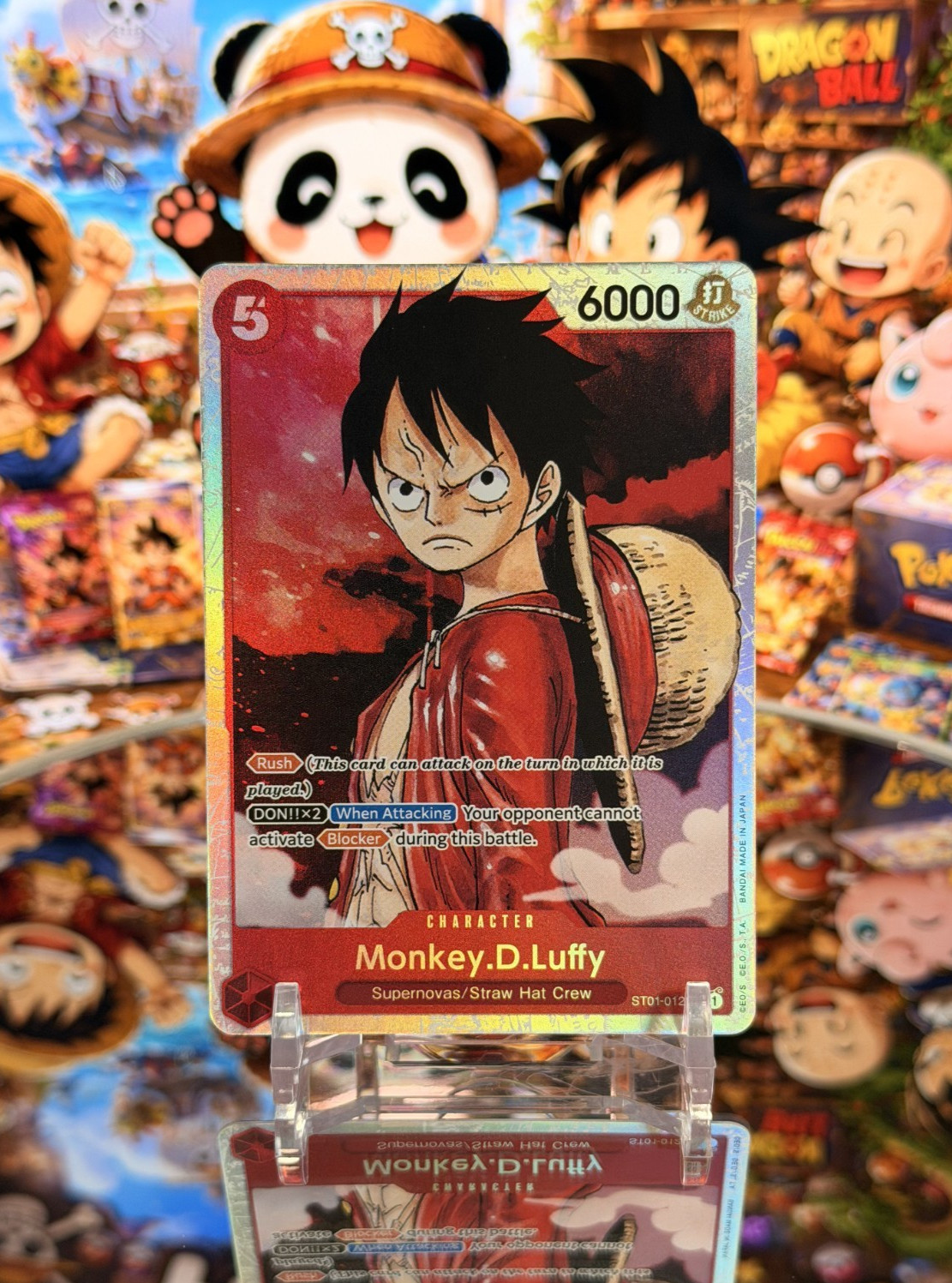 Monkey.D.Luffy • ST01-012 SR Straw Hat Crew Holo Foil One Piece TCG NM