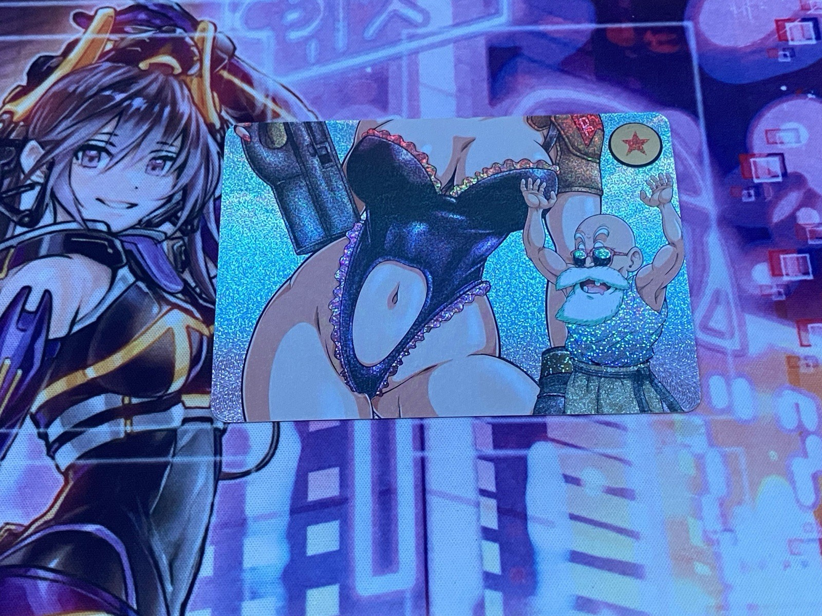 Android 18 + Master Roshi DRAGON BALL Silver Anime ACG Waifu Holo Card Hot