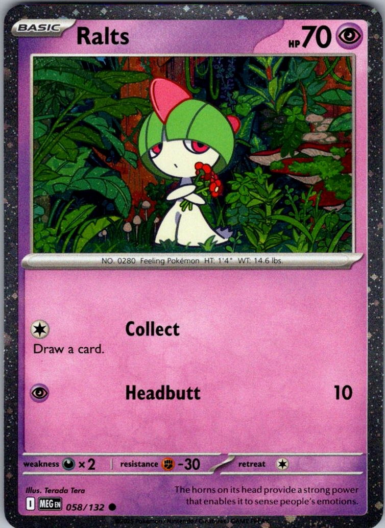 Ralts Cosmos Holo Common 058/132 NM Terada Tera