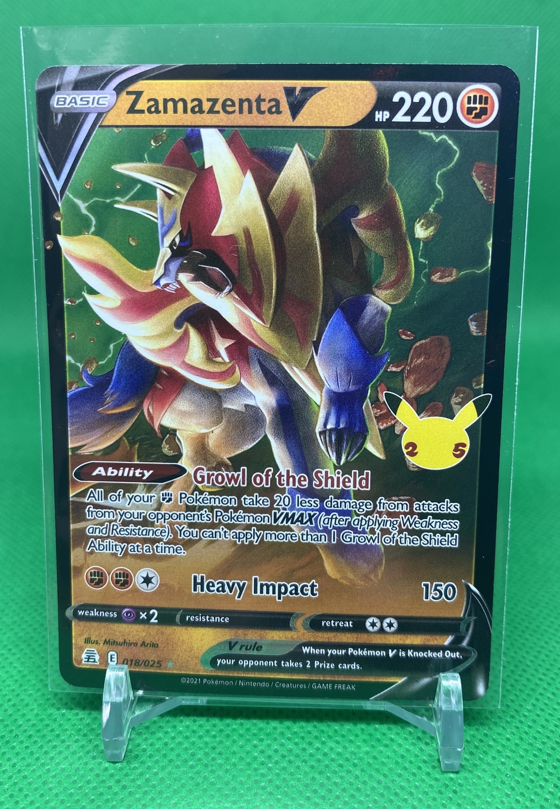 Zamazenta V – Full Art Holo Rare Pokemon 2021 Celebrations Set 018/025 – NM-M