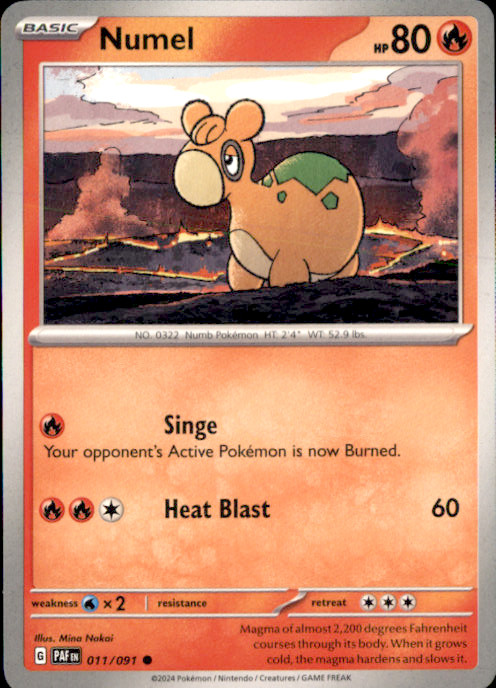 Numel Common SV: Paldean Fates 011/091 NM Mina Nakai 2024