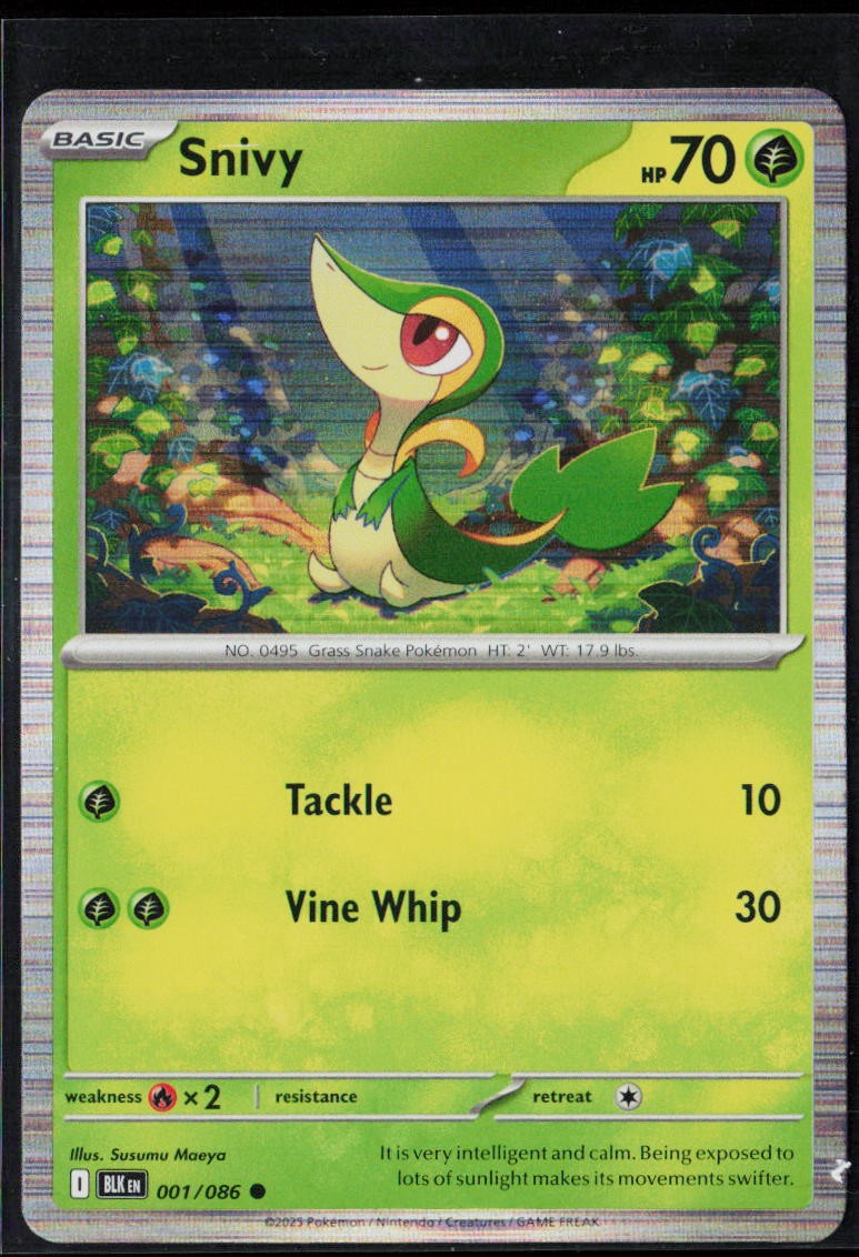 Snivy 001/086 Holo BLK NM/M