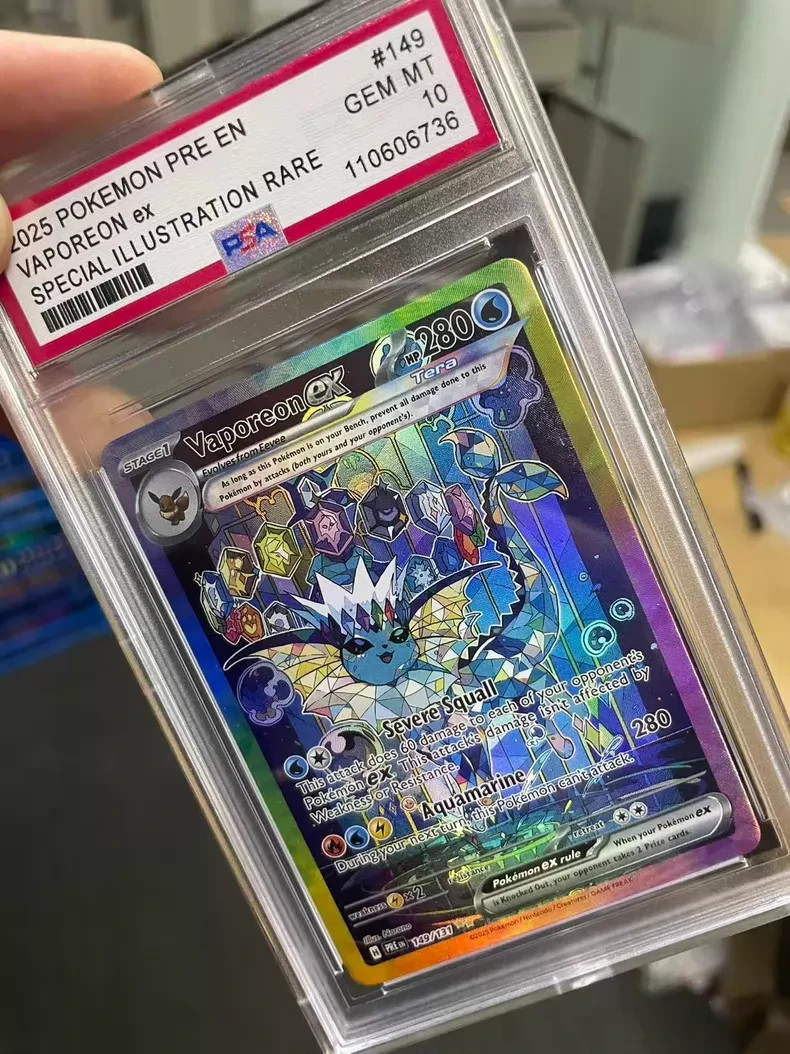2025 Pokemon English SV8a Vaporeon ex SAR #149 PSA 10 GEM MT DIY Custom Art Card