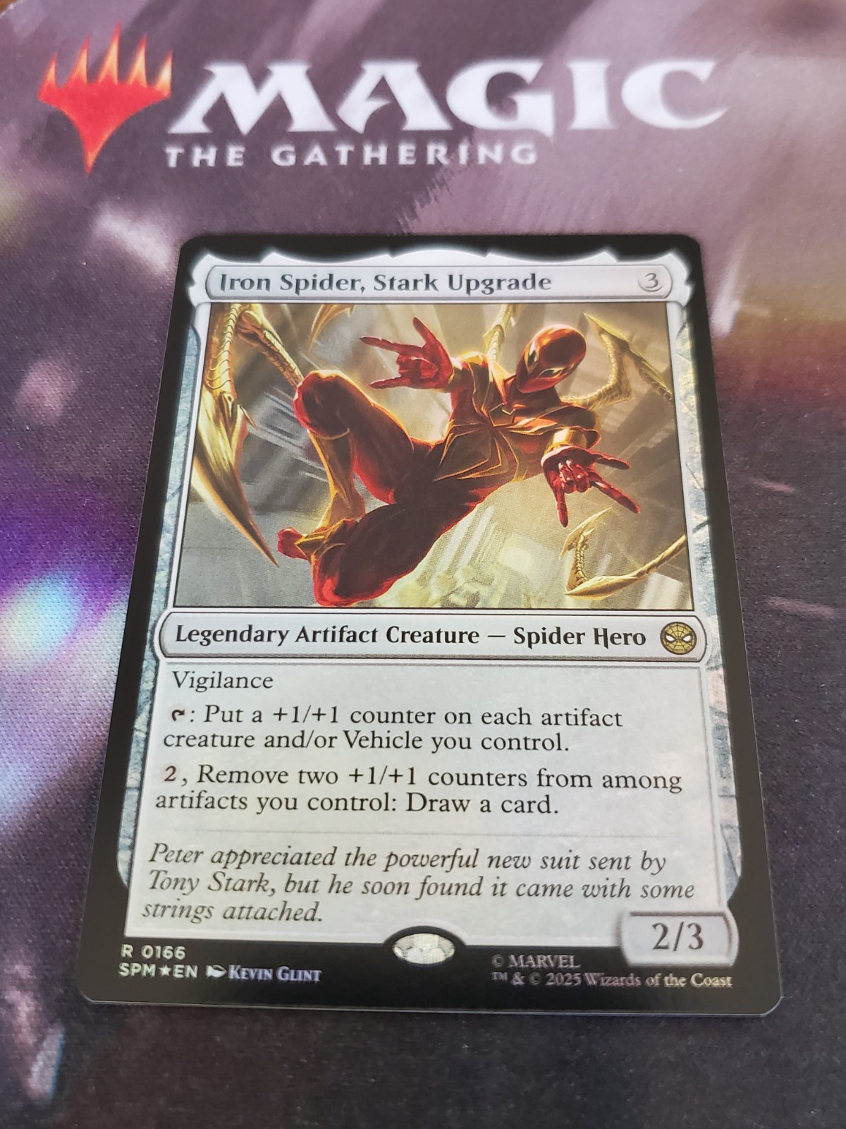 Mtg. Iron Spider, Stark Upgrade. Foil. Marvel’s Spider-Man. Pack Fresh