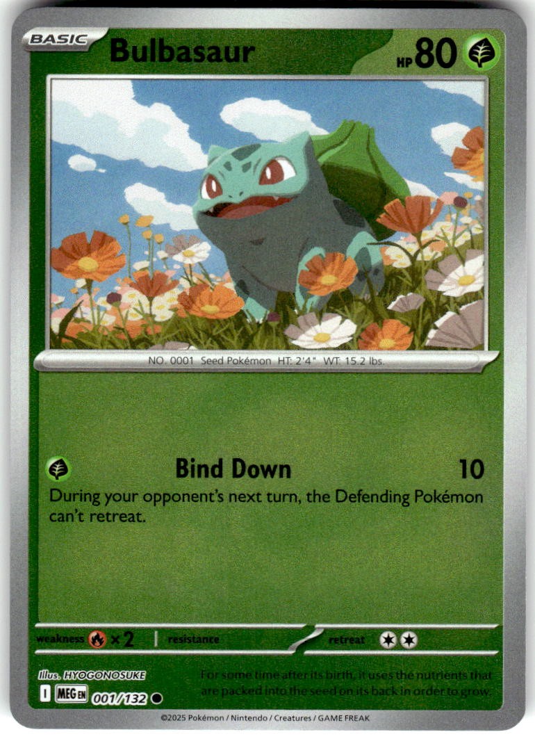 Bulbasaur 001/132 Common Mega Evolution Pokemon NM/M