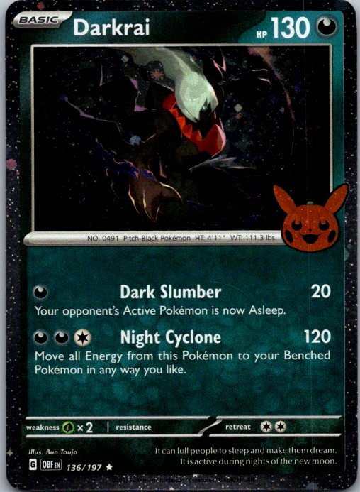 Darkrai (Cosmos Holo) TTBB24 Trick or Trade 2024 136/197 NM Bun Toujo