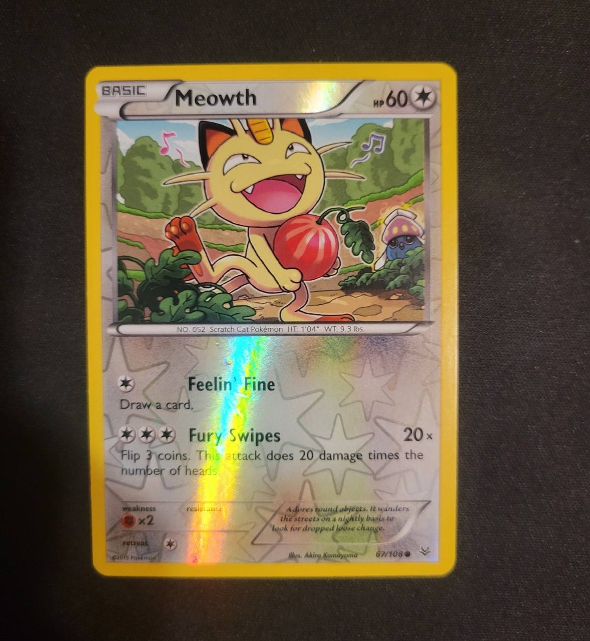 The Pokemon Company Pokemon TCG Meowth 67/108 Roaring Skies Reverse Holo EN 60HP