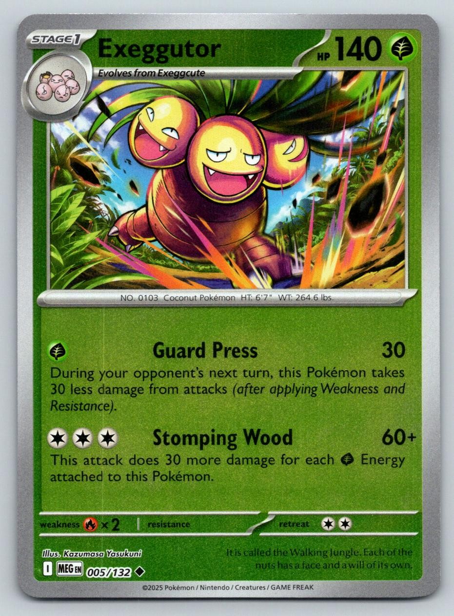 EXEGGUTOR 005/132 UC MEGA EVOLUTION POKEMON REVERSE HOLO LP YASAKUNI