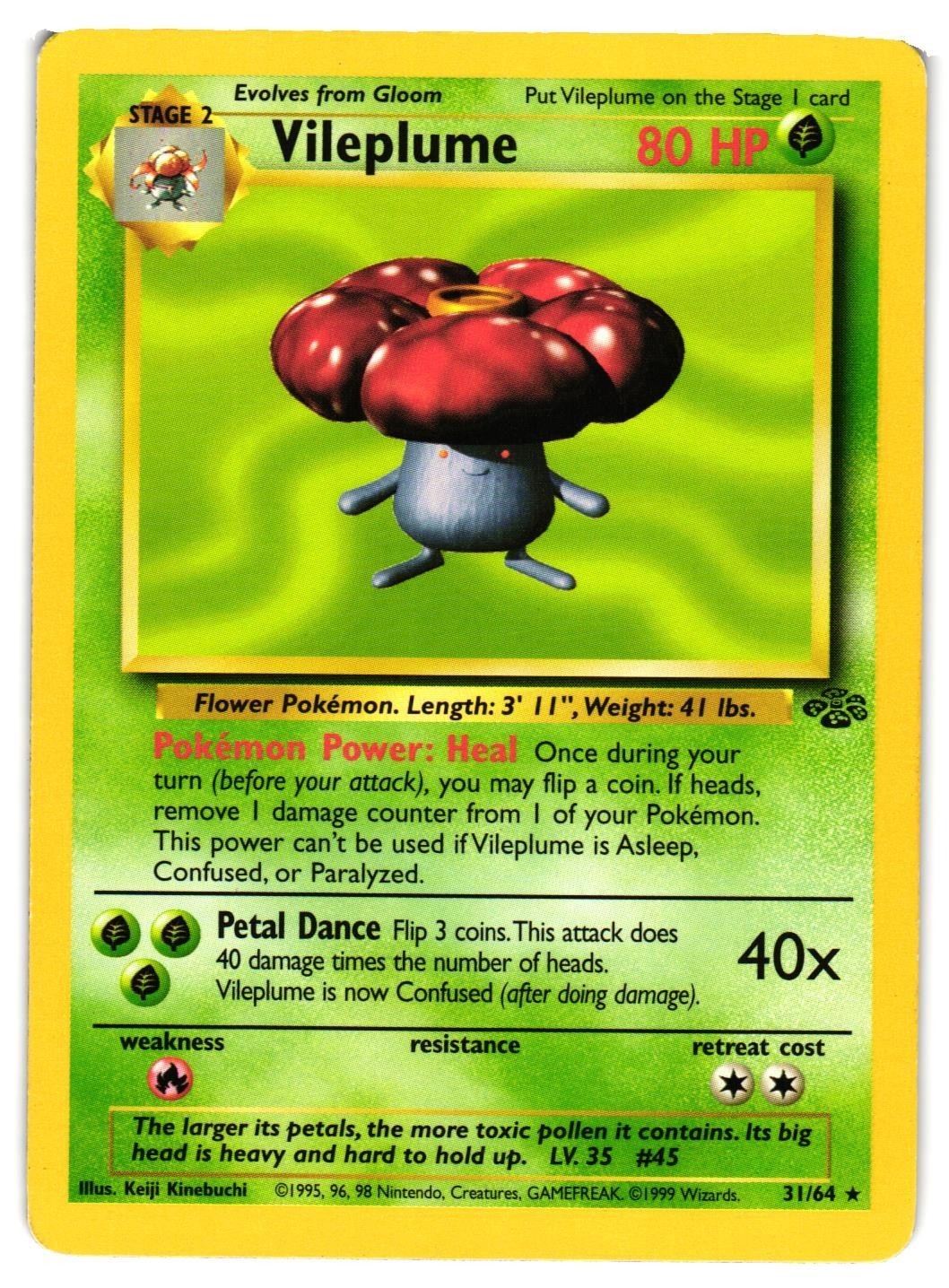Pokemon TCG Vileplume 31/64 Rare Jungle Unlimited LP