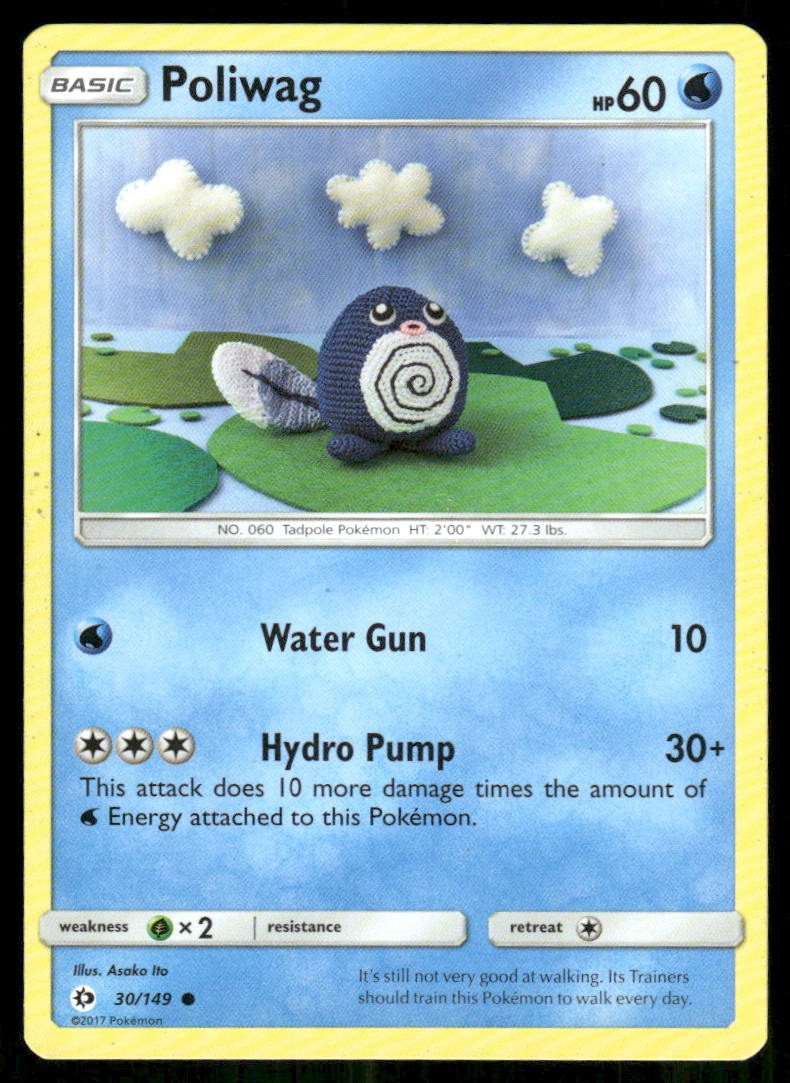 Poliwag SM Base Set [30/149] NM Pokemon Asako Ito