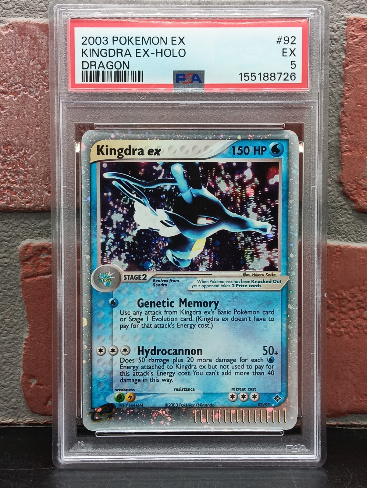Pokémon Kingdra EX Dragon 92/97 Holo PSA 5 Swirl On Border 🌀 Fresh Grade