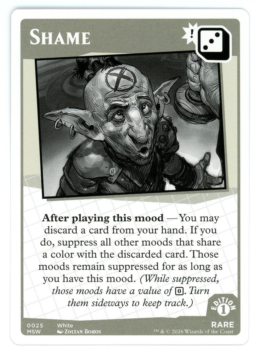 Secret Lair Mood Swings – Shame (1st Edition) – 0025 – Rare NM/M WoTC