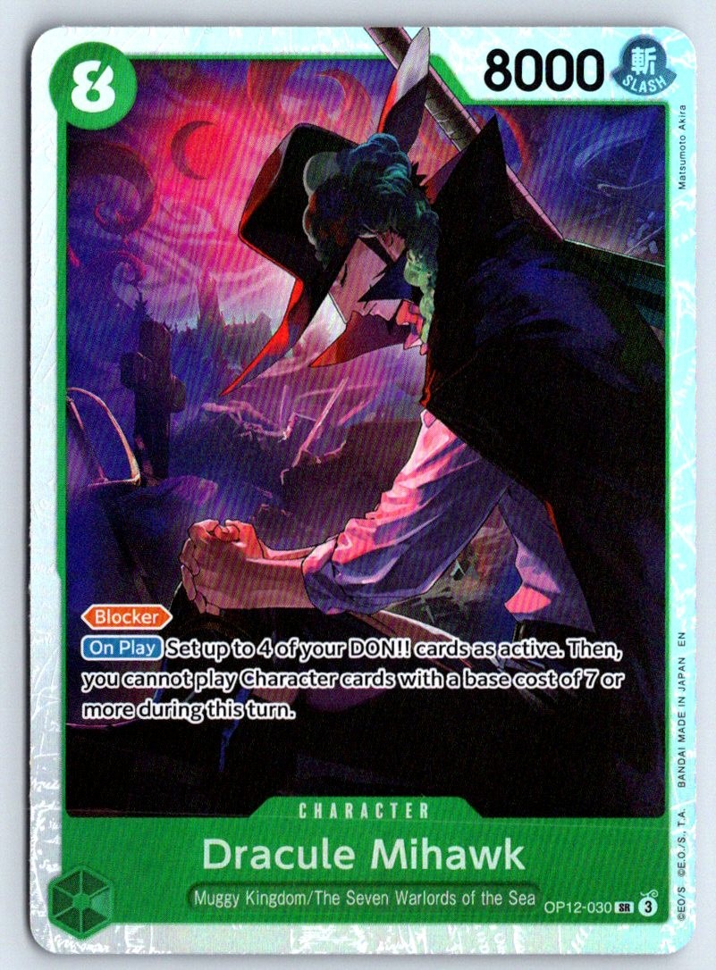 Dracule Mihawk OP12-030 One Piece Legacy of the Master Foil Super Rare Near Mint