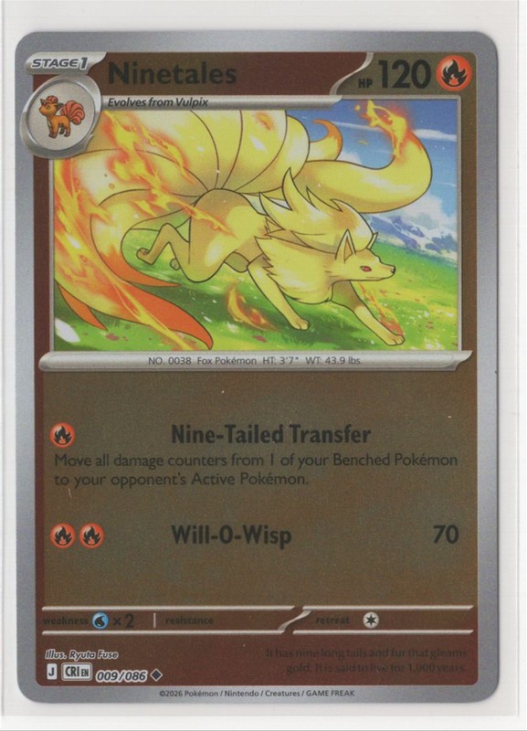 Pokemon Chaos Rising 009/086 Ninetales Reverse Holo