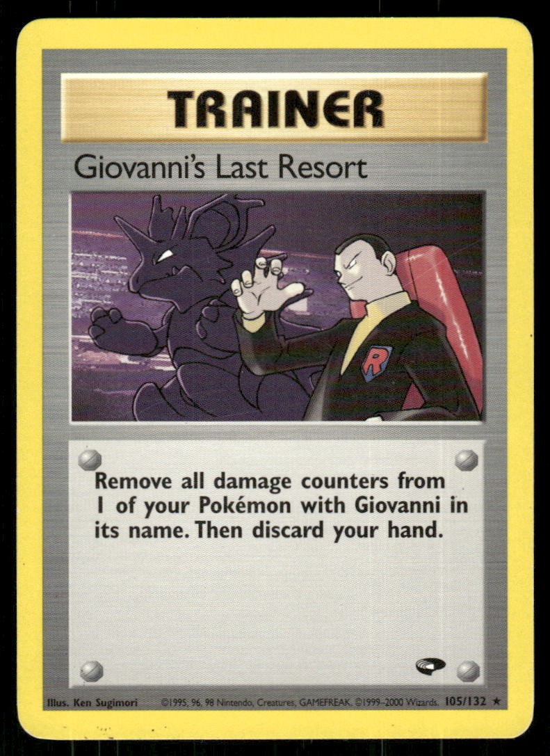 Giovanni’s Last Resort 105/132 Rare Gym Challenge Pokemon Unlimited MP