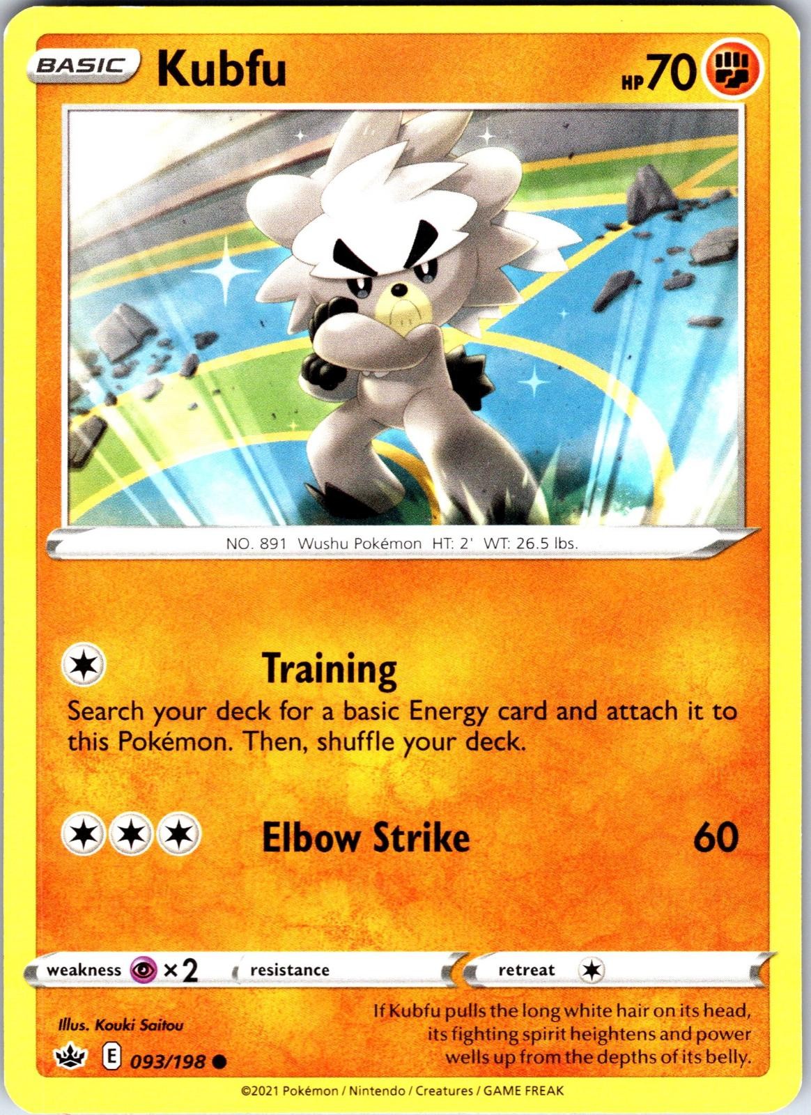 Kubfu 093/198 Common Chilling Reign Pokemon Moderately Played