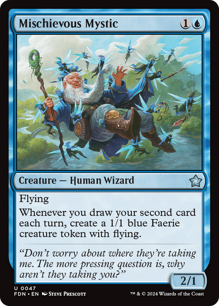 x1 Mischievous Mystic FDN Foundations MTG 47 UNCOMMON M/NM 1x