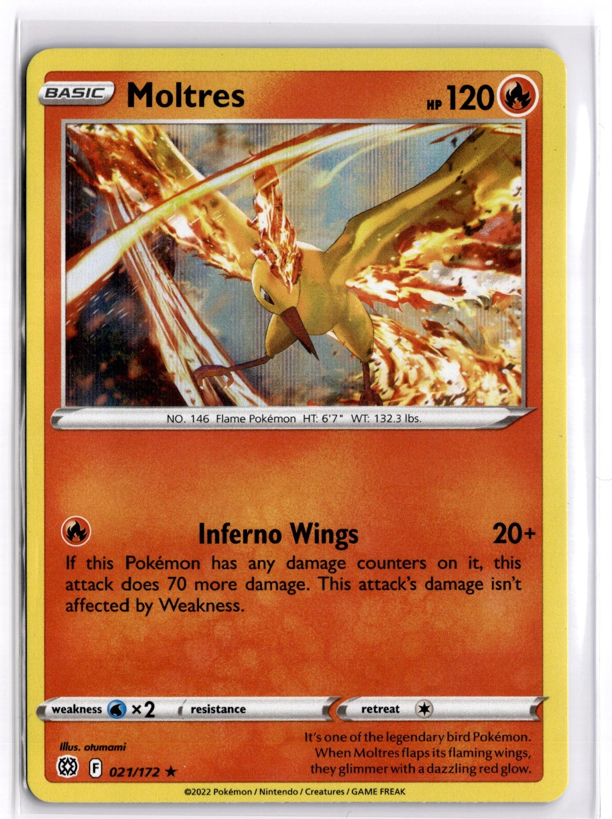 Pokemon TCG Moltres Sword & Shield: Brilliant Stars 021/172 Holo Rare NM/M