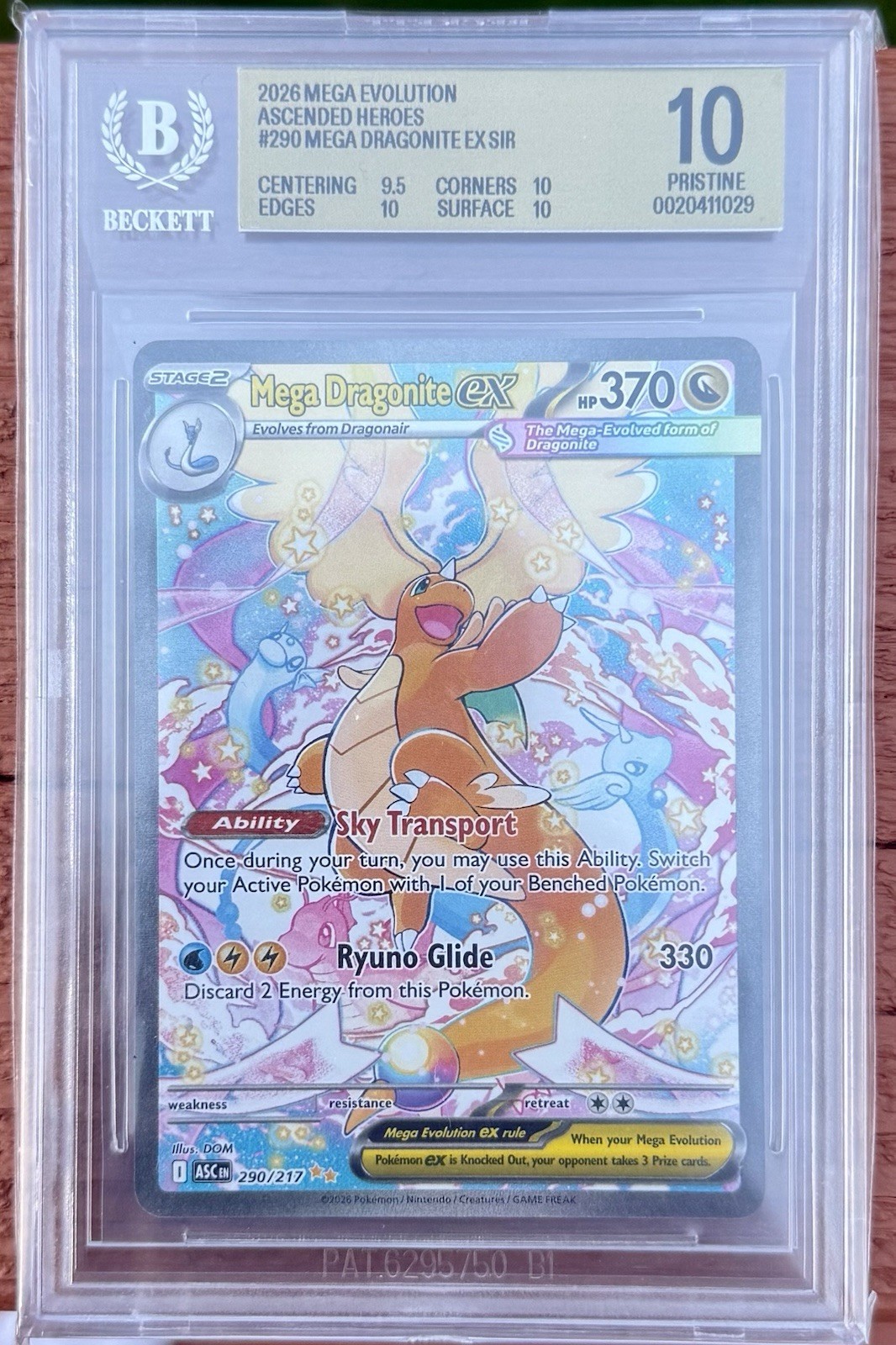 2026 Pokemon Mega Dragonite ex PRISTINE Special Illustration Rare 290/217 BGS 10