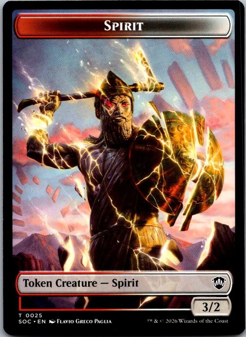 Spirit (0025)//Rogue Double-Sided Token 25 // 10 SOC: Secrets of Strixhaven MTG