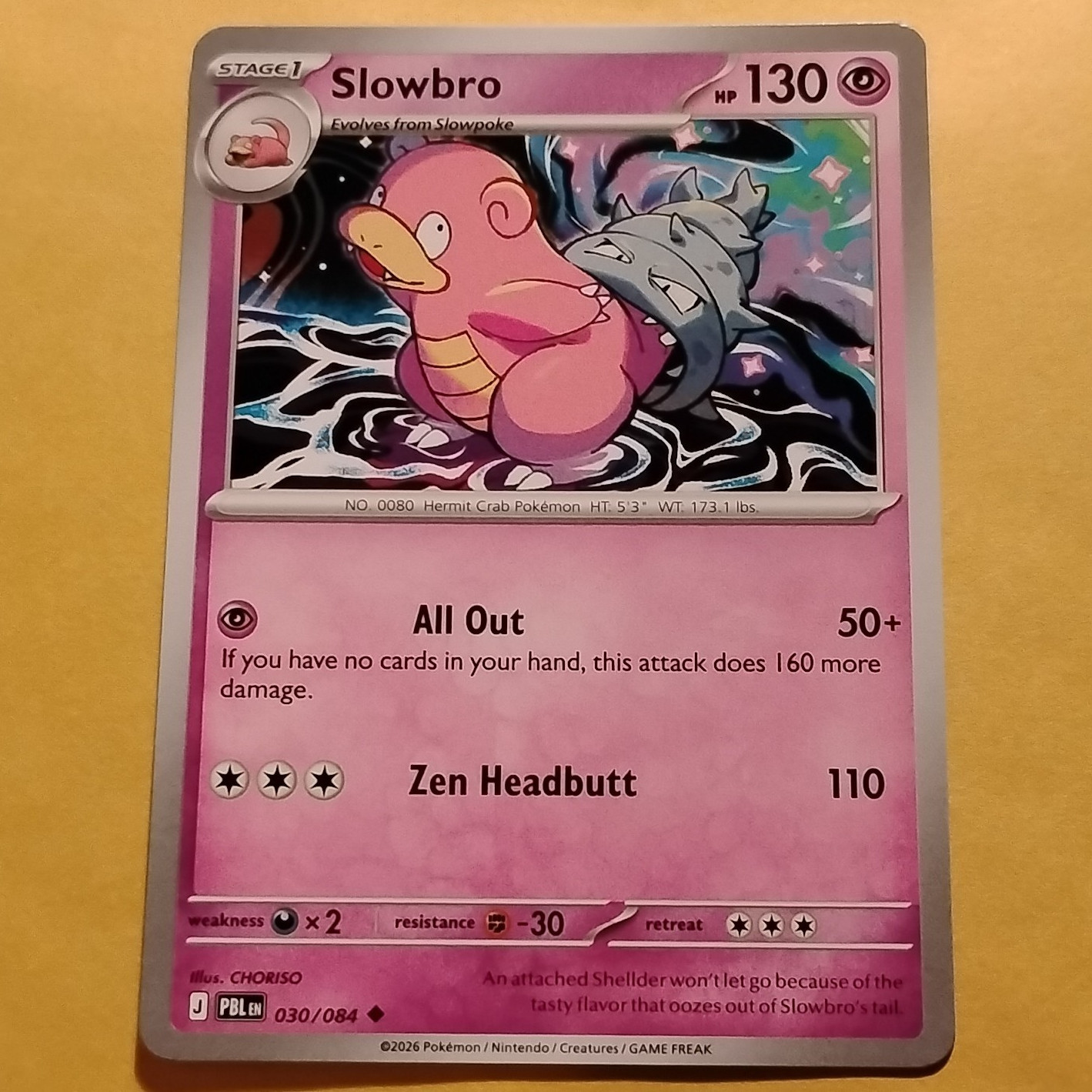 The Pokémon Company Slowbro 030/084 PBL Holo Stage 1 Psychic HP130 ENG 2026