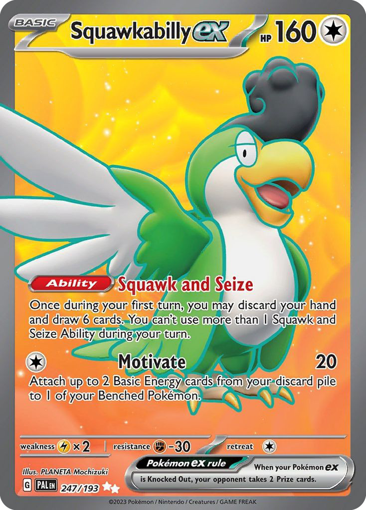 Squawkabilly ex 247/193 Ultra Rare Paldea Evolved Pokemon Holo Near Mint
