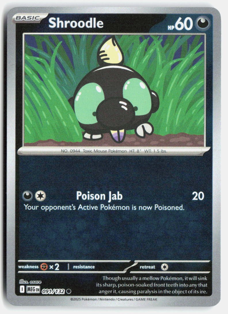 Shroodle Common ME01: Mega Evolution 091/132 NM