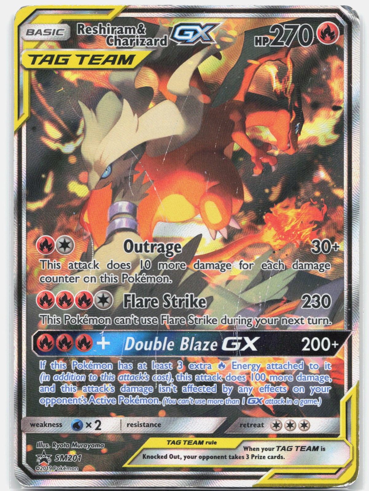 Reshiram & Charizard GX Promo SM Promos SMP Fire Holofoil SM201 HP